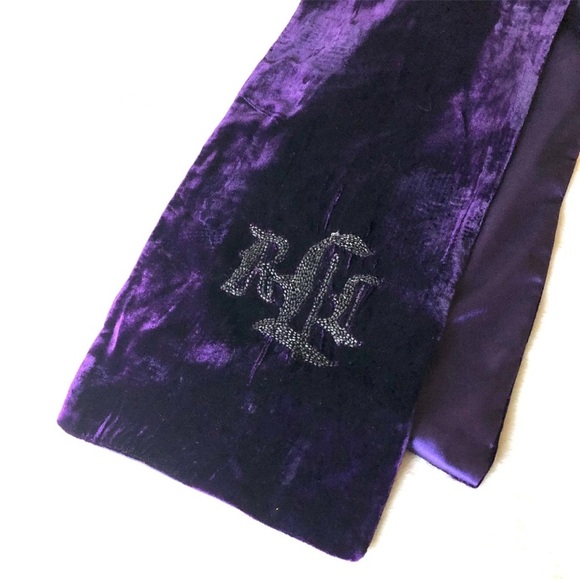Purple Velvet Scarf - Picture 2 of 5